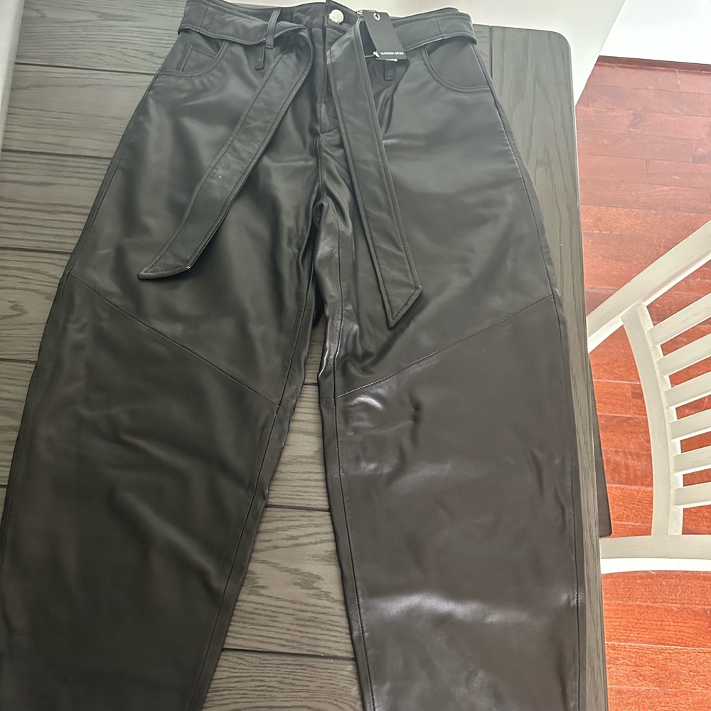 Marissa Webb belted leather pants